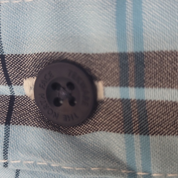 THE NORTH FACE White Blue Loghill Plaid Short Sleeve Shirt - Picture 5 of 14